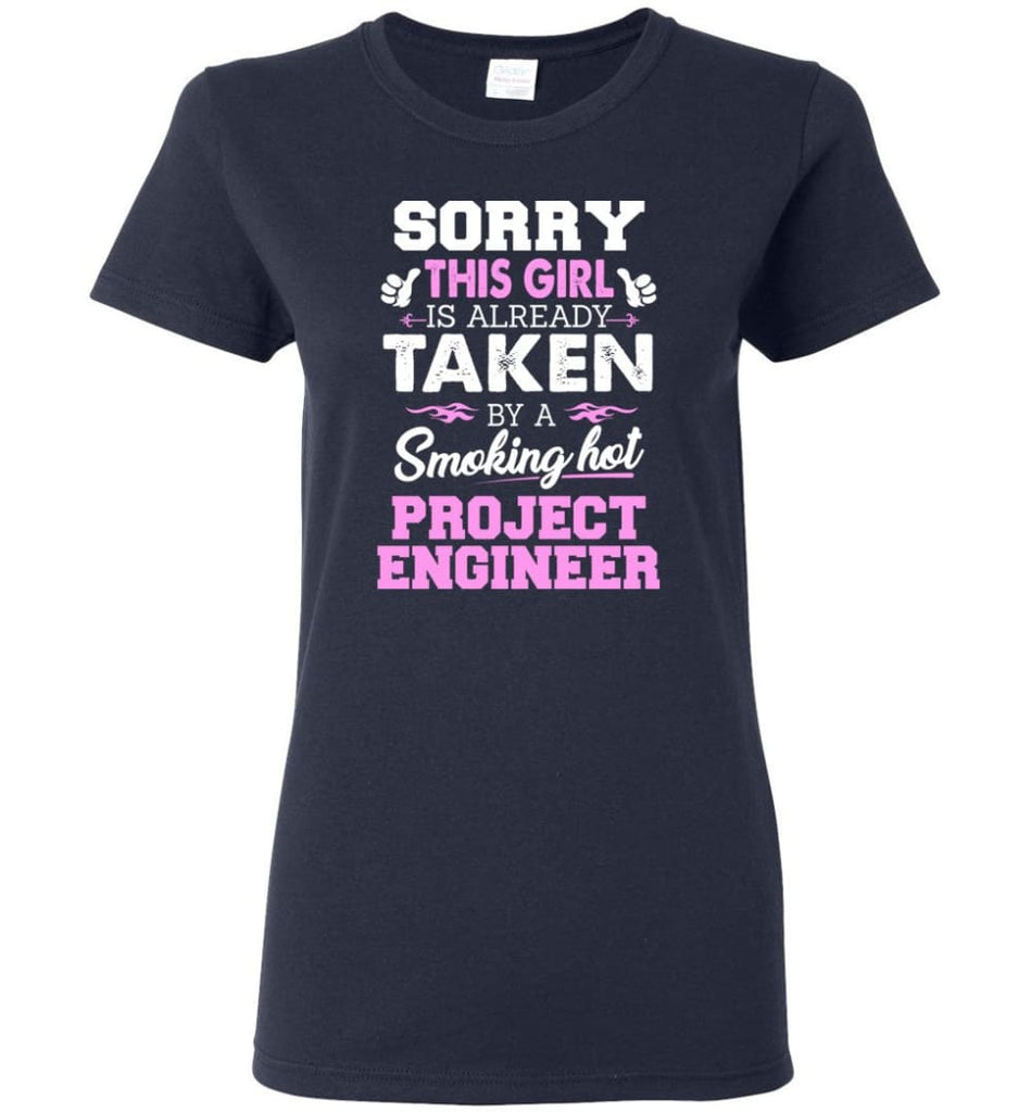 Project Engineer Shirt Cool Gift for Girlfriend Wife or Lover Women Tee - Navy / M - 8