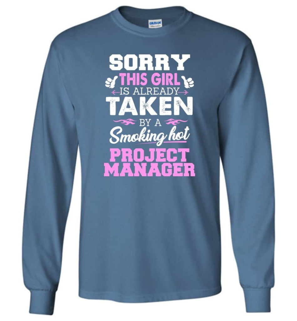 Project Manager Shirt Cool Gift For Girlfriend Wife Long Sleeve - Indigo Blue / M