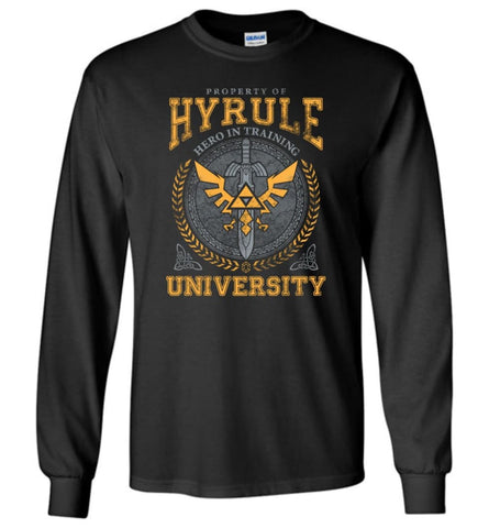 Property Of Hyrule Hero In Training University Link Zelda T Shirt Hoodie And Long Sleeve T-Shirt - Black / M