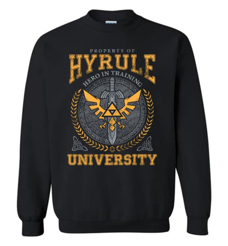 Property Of Hyrule Hero in Training University Link Zelda T Shirt Hoodie and Sweatshirt - Black / M