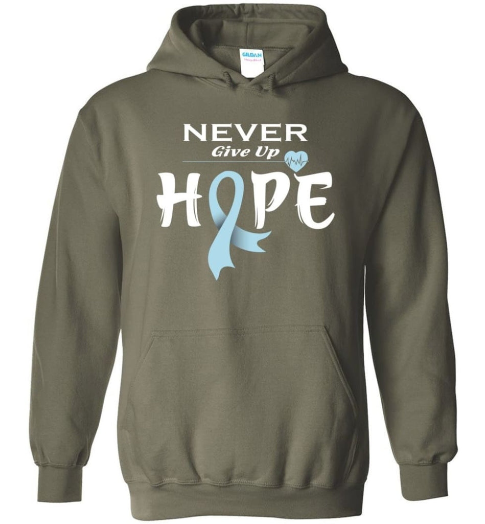 Prostate Cancer Awareness Never Give Up Hope Hoodie - Military Green / M
