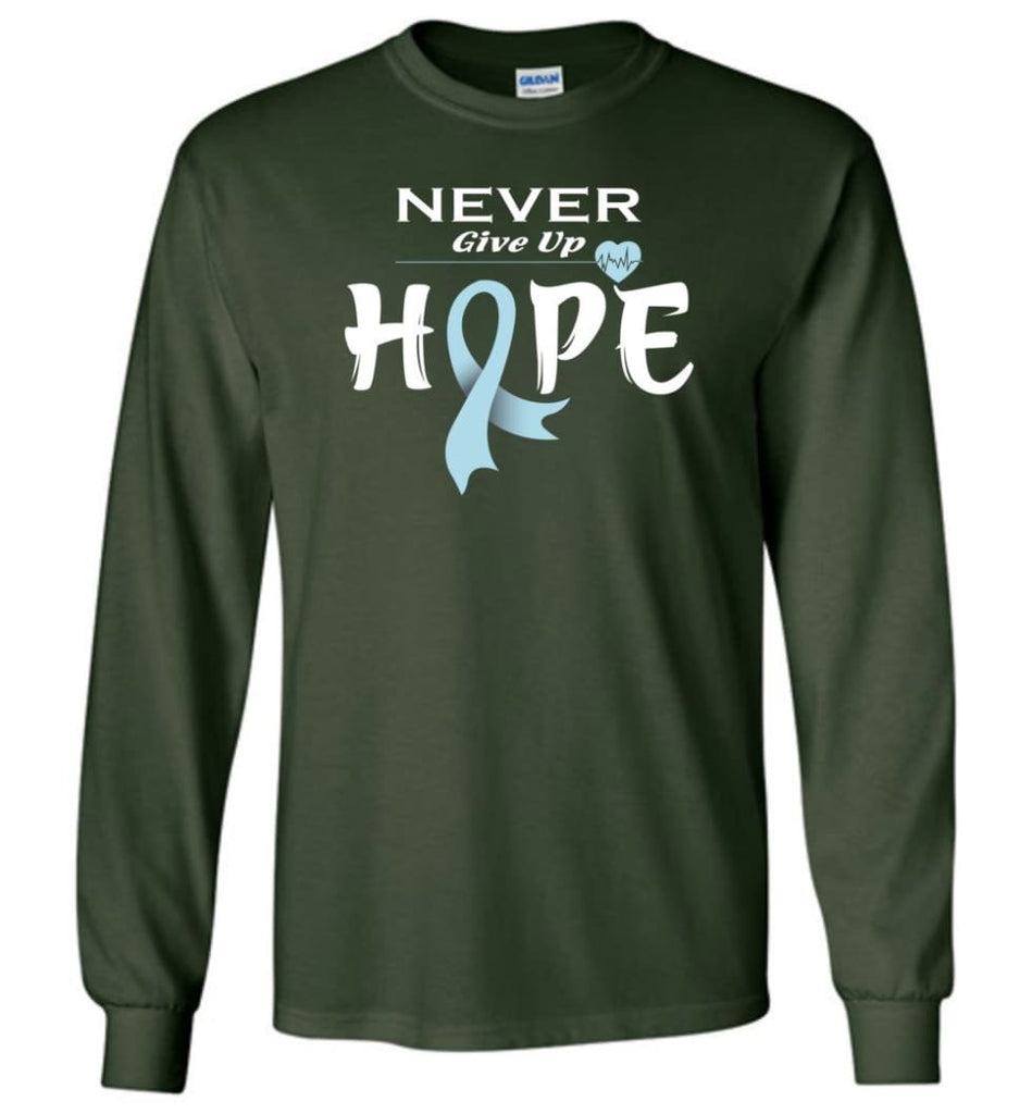 Prostate Cancer Awareness Never Give Up Hope Long Sleeve T-Shirt - Forest Green / M