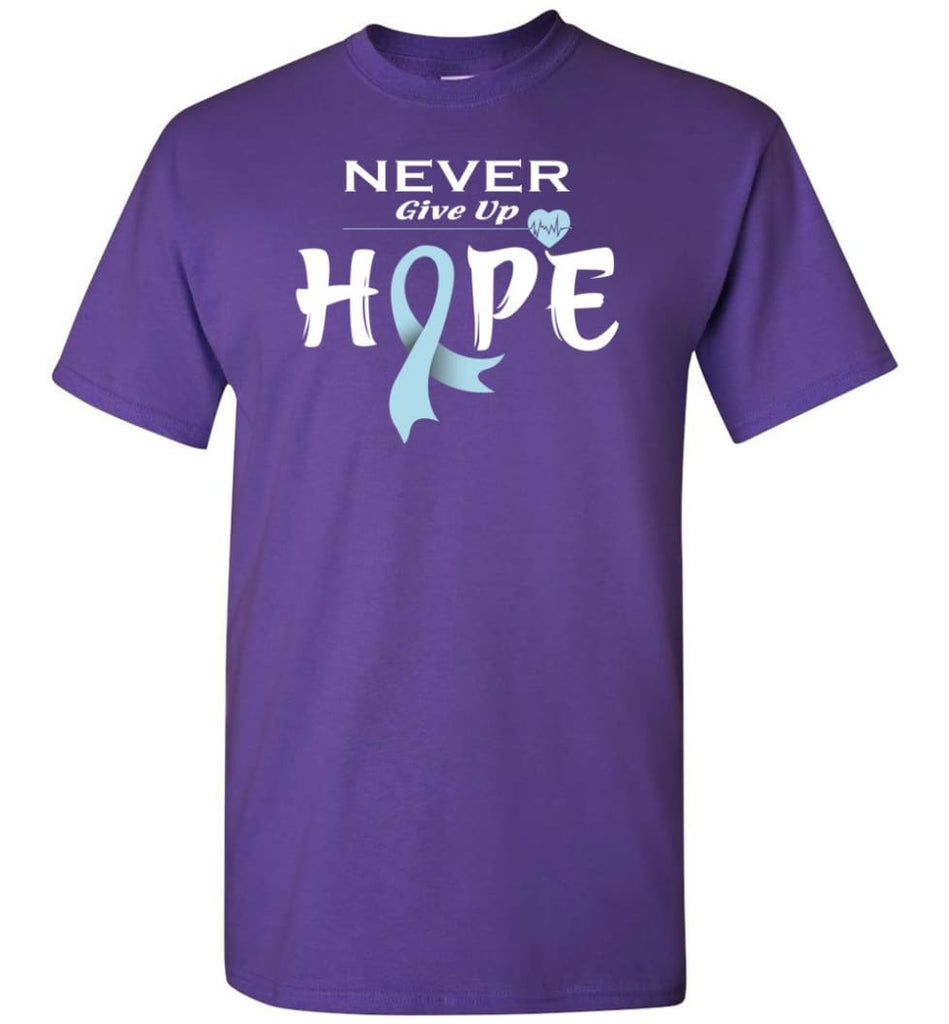 Prostate Cancer Awareness Never Give Up Hope T-Shirt - Purple / S