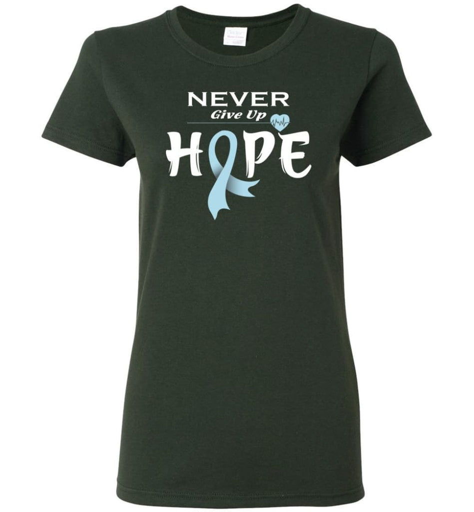 Prostate Cancer Awareness Never Give Up Hope Women Tee - Forest Green / M