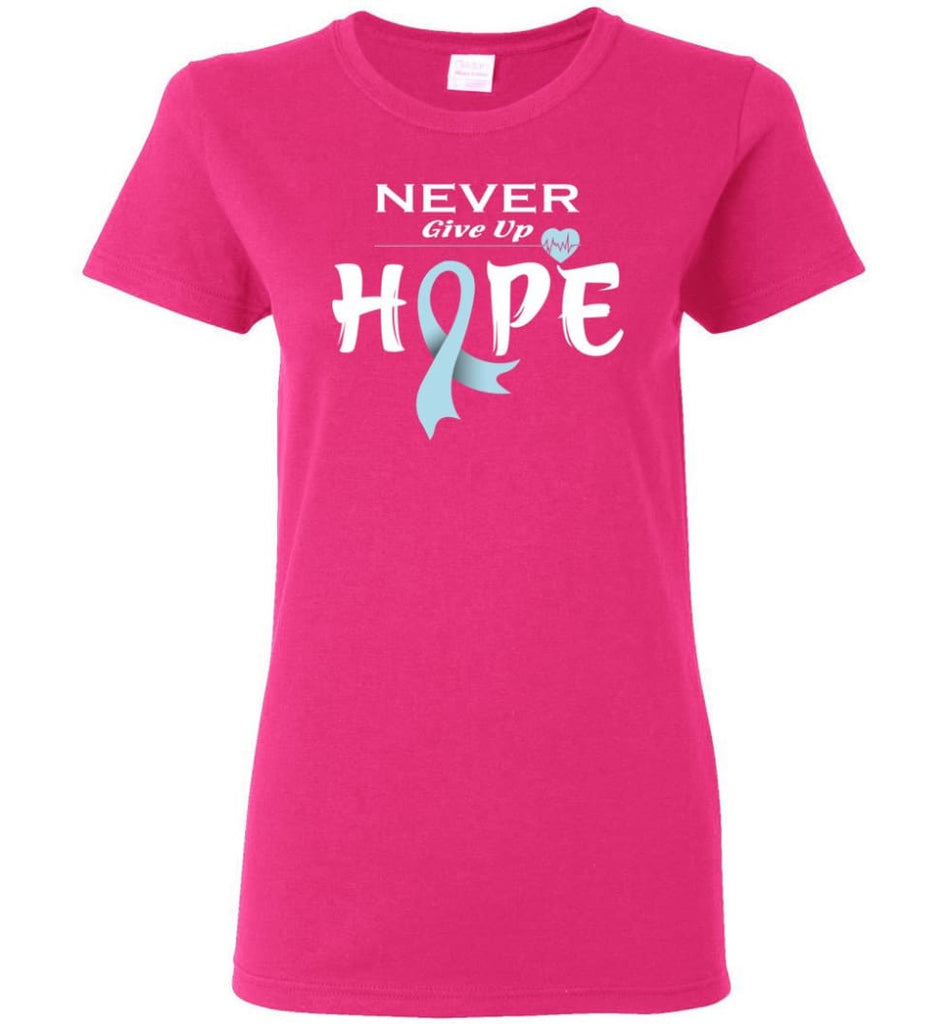 Prostate Cancer Awareness Never Give Up Hope Women Tee - Heliconia / M