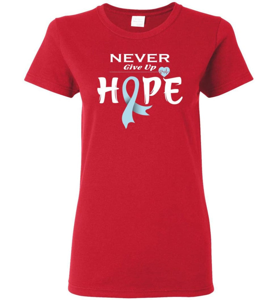 Prostate Cancer Awareness Never Give Up Hope Women Tee - Red / M