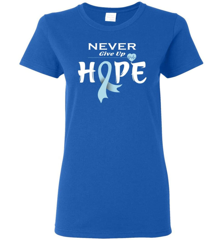 Prostate Cancer Awareness Never Give Up Hope Women Tee - Royal / M