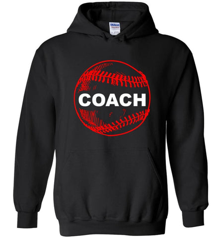 Proud Baseball Coach Softball Coach Manager Cool Leader - Hoodie - Black / M