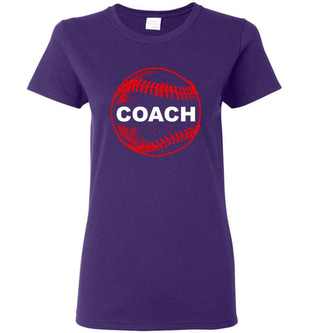 Proud Baseball Coach Softball Coach Manager Cool Leader Women Tee - Purple / M