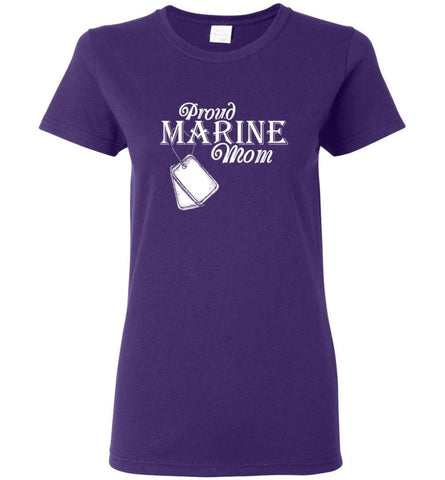 Proud Marine Mom Best Gift for Military Soldier Army Mom Women Tee - Purple / M