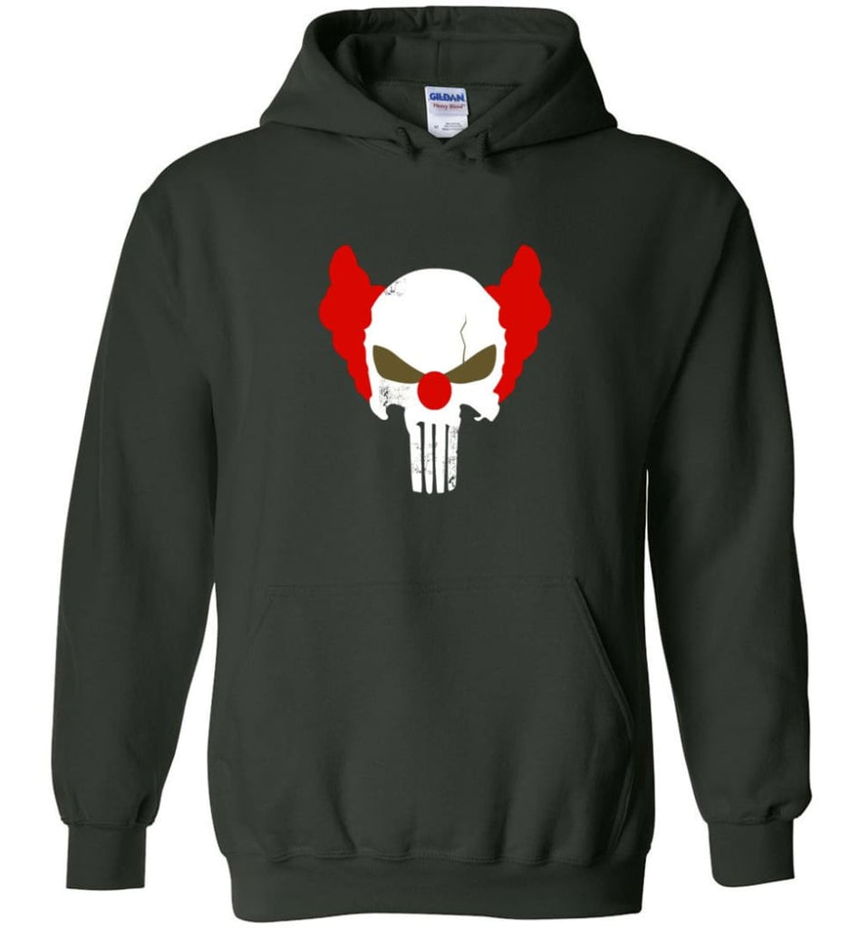 Punisher Red Skull Shirt Vintage Punisher Joker Clown Shirt Punisher Patriots - Hoodie - Forest Green / M