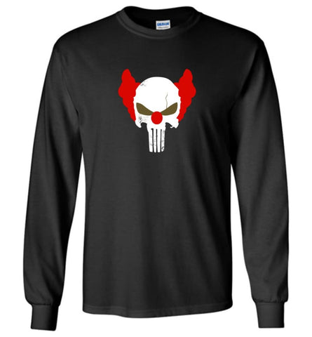 Punisher Red Skull Shirt Vintage Punisher Joker Clown Shirt Punisher Patriots Long Sleeve - Black / M