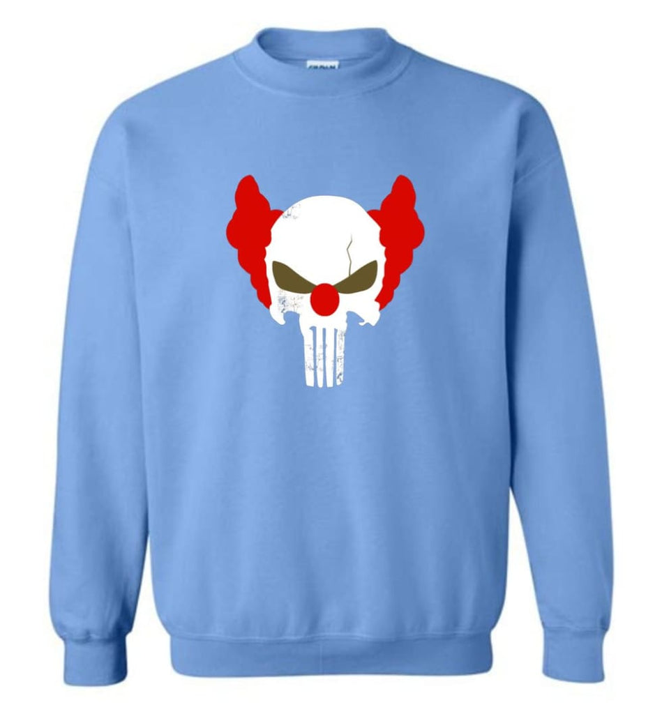 Punisher Red Skull Shirt Vintage Punisher Joker Clown Shirt Punisher Patriots Sweatshirt - Carolina Blue / M