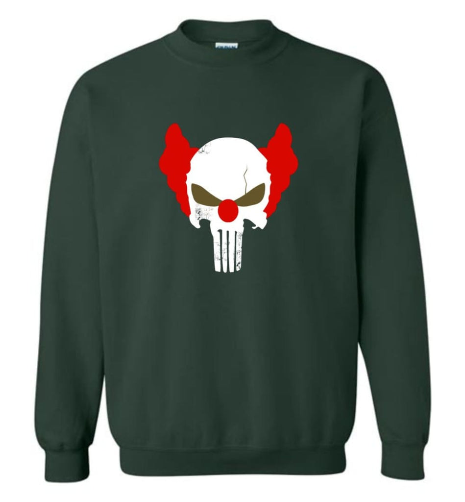 Punisher Red Skull Shirt Vintage Punisher Joker Clown Shirt Punisher Patriots Sweatshirt - Forest Green / M