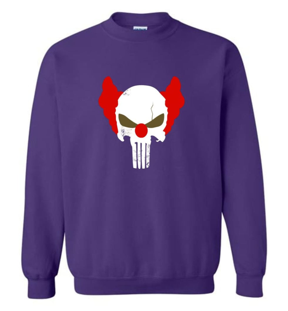 Punisher Red Skull Shirt Vintage Punisher Joker Clown Shirt Punisher Patriots Sweatshirt - Purple / M
