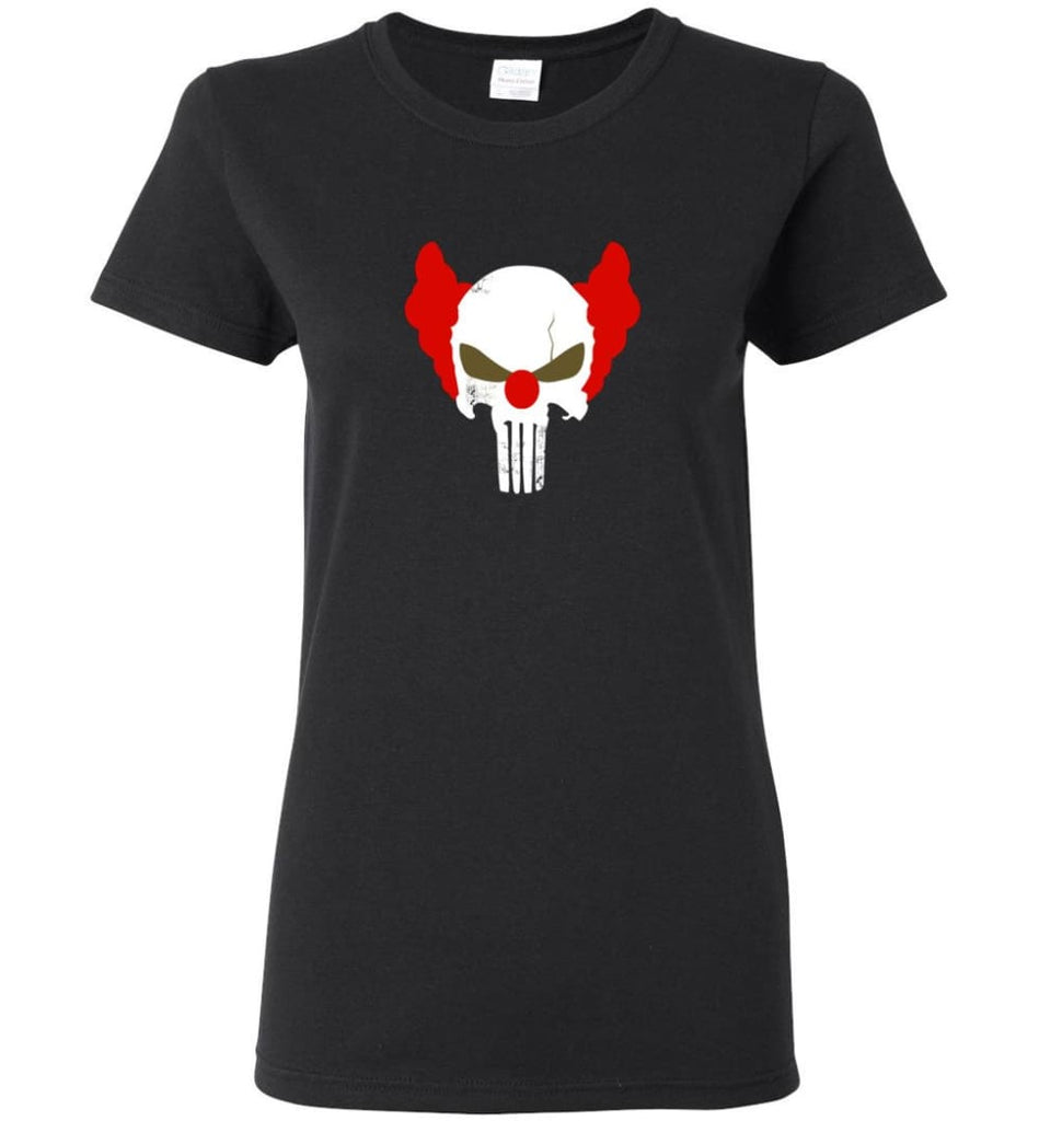 Punisher Red Skull Shirt Vintage Punisher Joker Clown Shirt Punisher Patriots - Women T-shirt - Black / M
