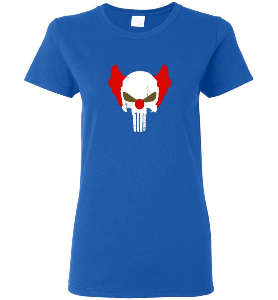 Punisher Red Skull Shirt Vintage Punisher Joker Clown Shirt Punisher Patriots - Women T-shirt - Royal / M
