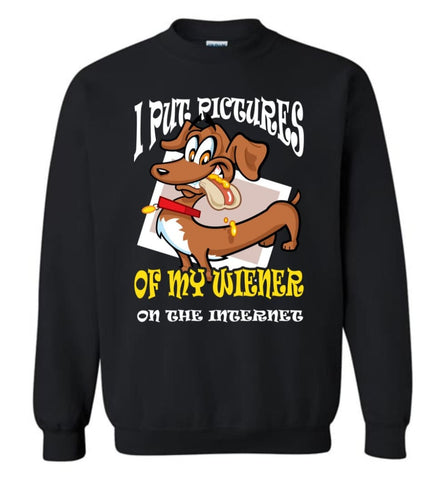 Put Pictures Of My Weiner On The Internet Weiner Dog Lover Sweatshirt - Black / M