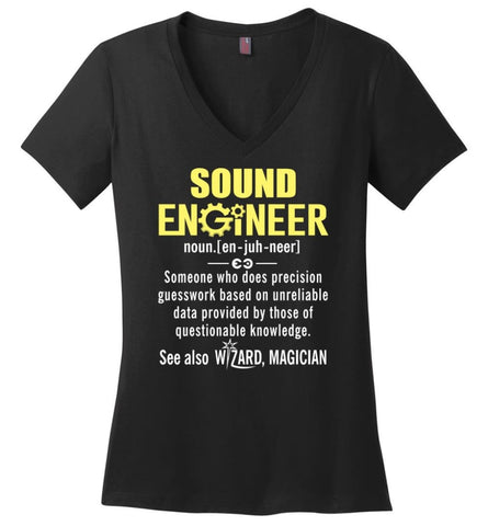 Quality Engineer Definition Ladies V-Neck - Black / M