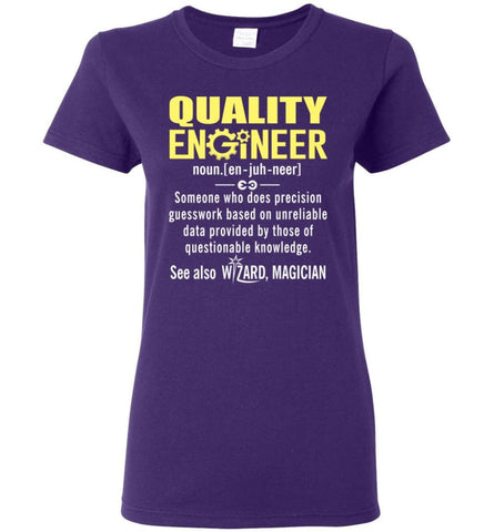 Quality Engineer Definition Women Tee - Purple / M