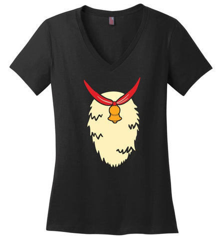 Reindeer Ugly Christmas Sweaters Funny Xmas Jumpers Reindeer Xmas Sweater T Shirt Hoodie - Ladies V-Neck - Black / M