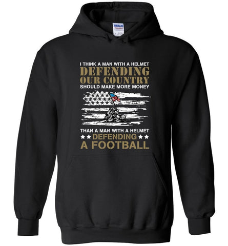 Remember And Honor Veterans T Shirt Man With A Helmet Defending Our Country - Hoodie - Black / M - Hoodie