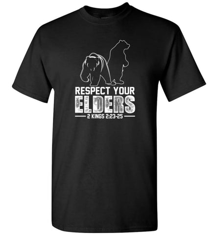 Respect Your Elders T shirt Cool big brother shirt gift - T-Shirt - Black / S