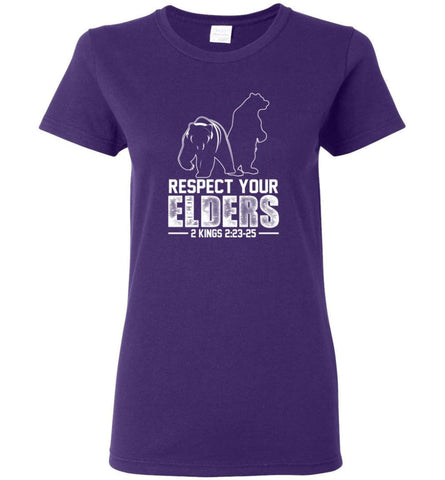 Respect Your Elders T Shirt Cool Big Brother Shirt Gift Women T-Shirt - Purple / M