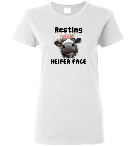 Resting Heifer Face - Women Tee - White / M - Women Tee