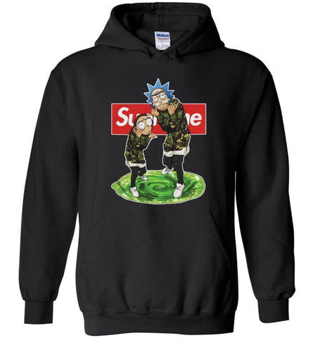 Rick and morty Supreme Hoodie rick morty hooded Sweatshirt schwifty Sweater Christmas rick morty Hoodies - Black / S