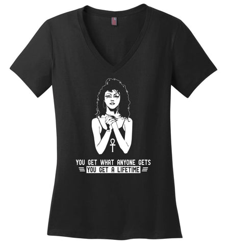 Sand Man Shirt You Get What Anyone Gets You Get A Lifetime Ladies V-Neck - Black / M