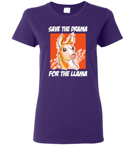 Save The Drama For The Llama Women Tee - Purple / M
