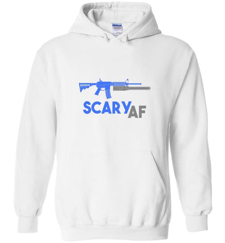 Scary Af Shirt Evil Assault Rifle Ar 15 Gun Version Hoodie - White / M