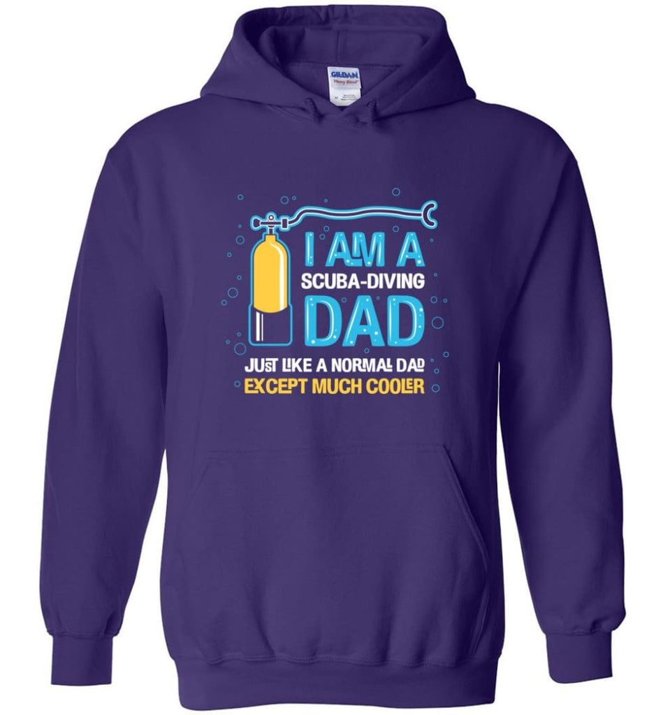 Scuba Diving Dad Shirt Gift Ideas For Father’s Day - Hoodie - Purple / M