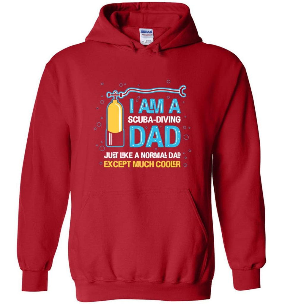 Scuba Diving Dad Shirt Gift Ideas For Father’s Day - Hoodie - Red / M