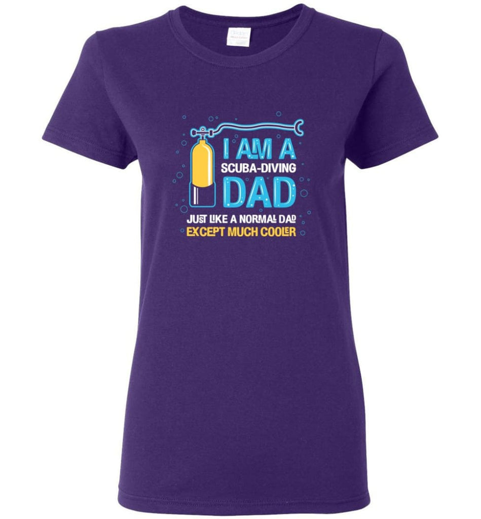 Scuba Diving Dad Shirt Gift Ideas For Father’s Day Women Tee - Purple / M
