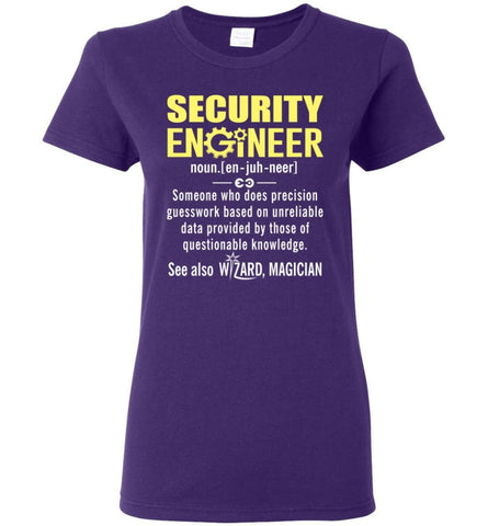 Security Engineer Definition Women Tee - Purple / M