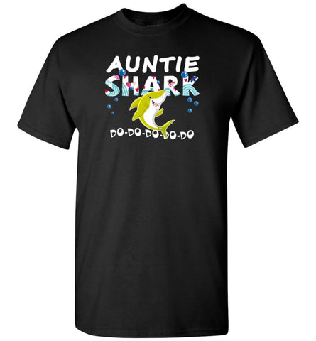 Shark Family Auntie Shark T Shirt Doo Doo Doo - T-Shirt - Black / S - T-Shirt