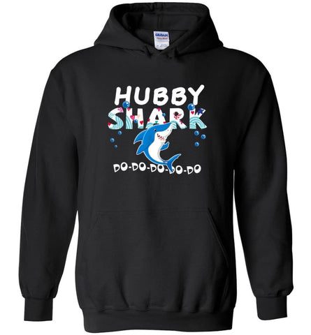 Shark Family Hubby Shark T Shirt Doo Doo Doo - Hoodie - Black / M - Hoodie
