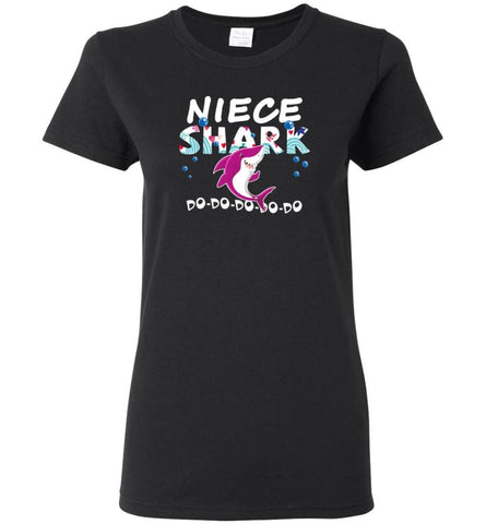 Shark Family Niece Shark T Shirt Doo Doo Doo - Women Tee - Black / M - Women Tee