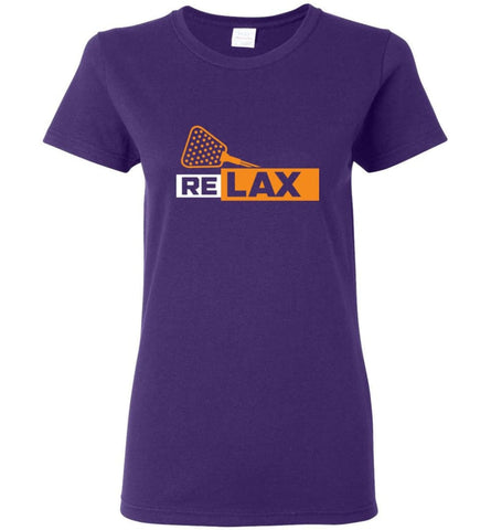 Shirt For Lacrosse Player Relax Lacrosse Love Play Lacrosse Women Tee - Purple / M