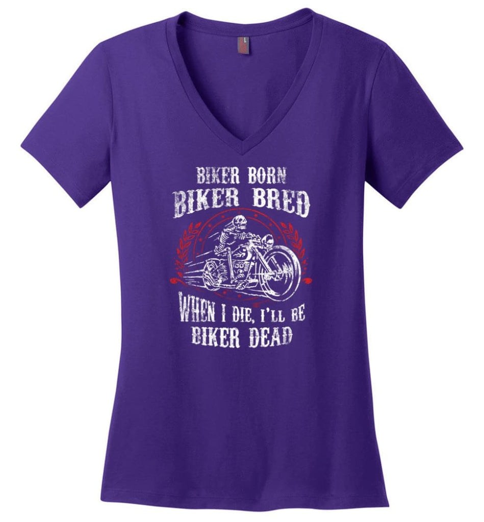 Shut Your Five Hole T shirt Funny Ice Hockey Fans Ideas Ladies V-Neck - Purple / M