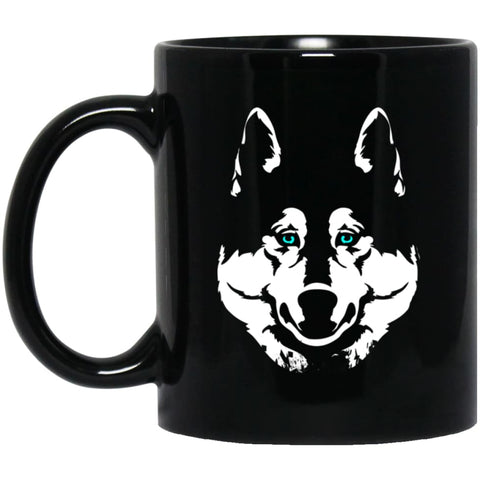 Siberian Husky Gift For Dog Lover Husky Owners 11 oz Black Mug - Black / One Size - Drinkware