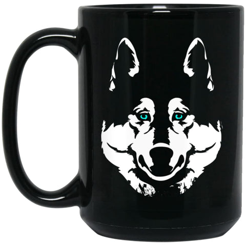 Siberian Husky Gift For Dog Lover Husky Owners 15 oz Black Mug - Black / One Size - Drinkware