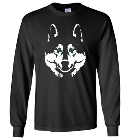 Siberian Husky Shirt For Pet Dog Husky Lover - Long Sleeve T-Shirt - Black / M