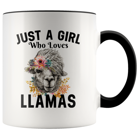Just A Girl Who Loves Llamas Premium Accent Mug