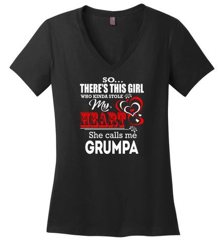 So There's This Girl Who Kinda Stole My Heart He Calls Me Grams Ladies V-Neck