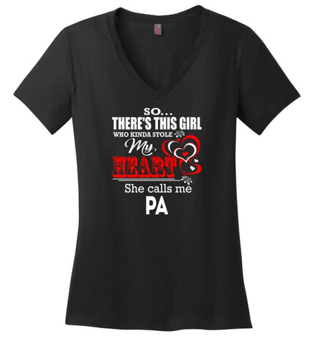 So There's This Girl Who Kinda Stole My Heart He Calls Me Napa Ladies V-Neck
