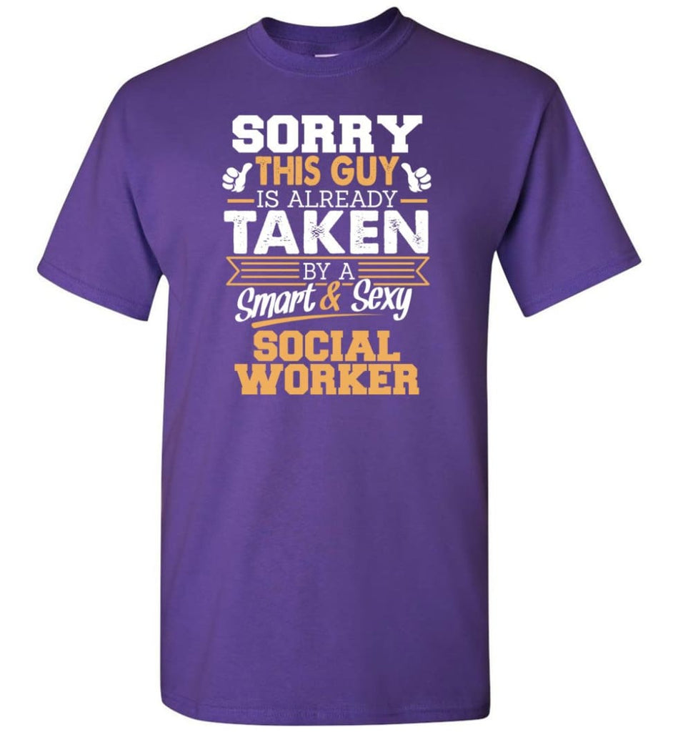 Social Worker Shirt Cool Gift for Boyfriend Husband or Lover - Short Sleeve T-Shirt - Purple / S