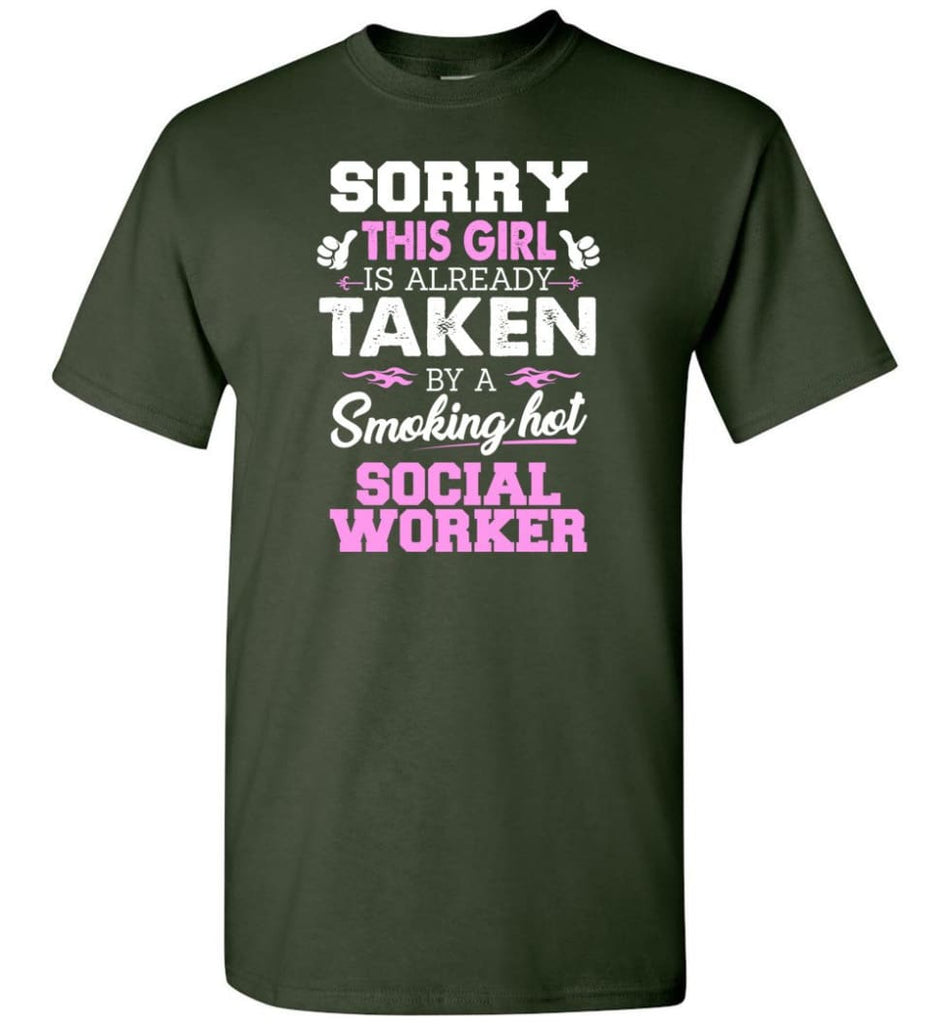 Social Worker Shirt Cool Gift for Girlfriend Wife or Lover - Short Sleeve T-Shirt - Forest Green / S
